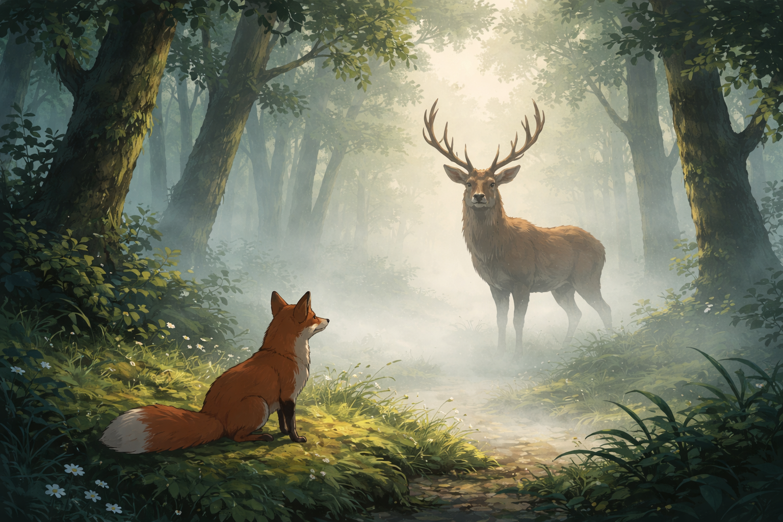 A Raposa de lavanda e o Veado das Brumas