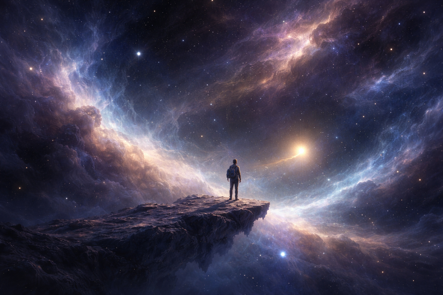 O viajante e a luz em órbita